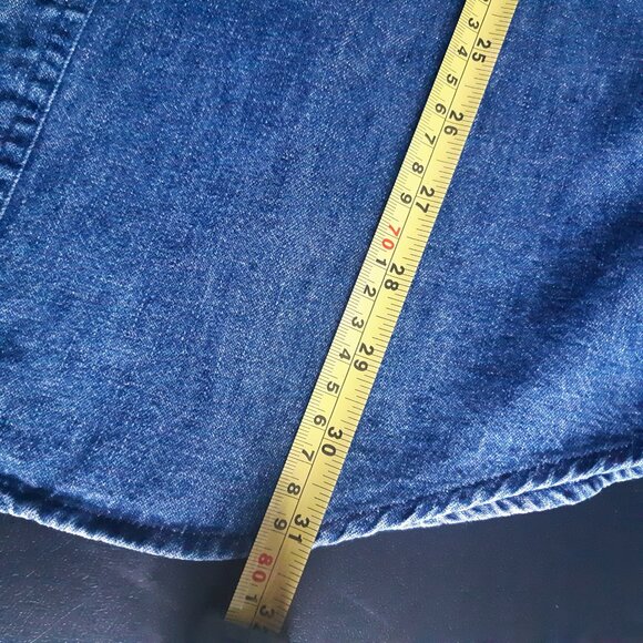 CHAP'S Ralph Lauren SZ M Faded Denim 100% Cotton Button Down Men's Shirt - Picture 11 of 13